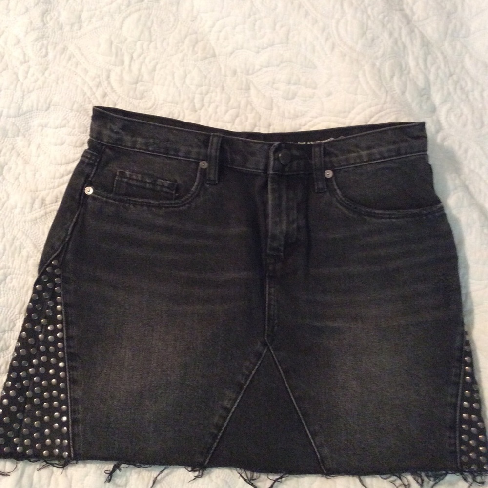 Black denim skirt